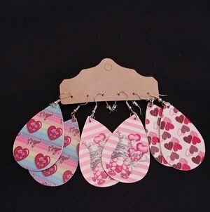 cute valentines day jewelry red pink white multicolor dangle drop earrings new